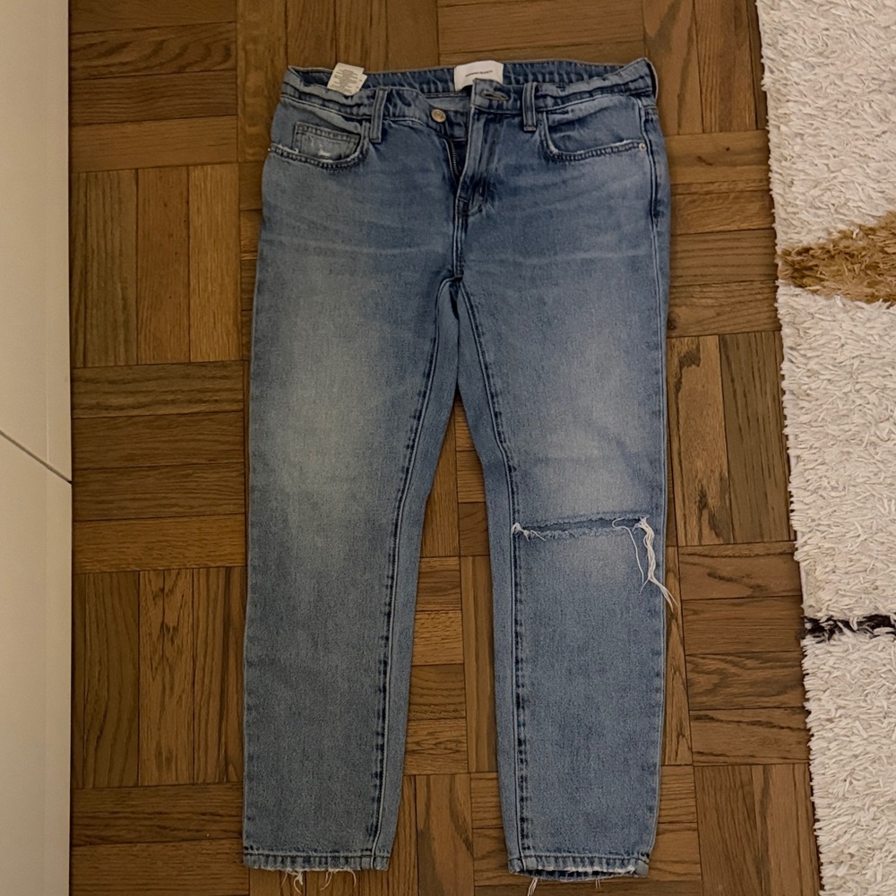 Current Elliot mid rise denim with slit at knee